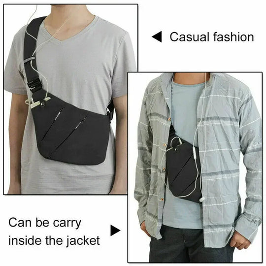 Anti-diefstal Sling Schoudertas | Waterdichte Crossbody Rugzak | Compacte Reistas voor Mannen en Vrouwen