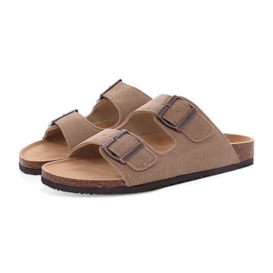 Orthopedische sandalen met kurken zool en twee banden