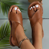 Dames Leren Sandalen met Kruisende Bandjes