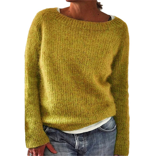 Dames Loose Fit Hals Trui met Lange Mouwen