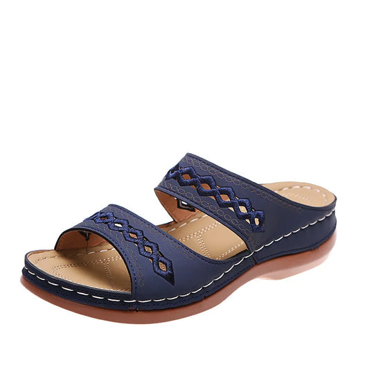 Dames Ortopedische Instap Sandalen met Borduursel