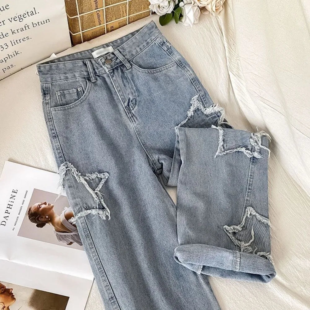 Dames jeans met sterrenpatches