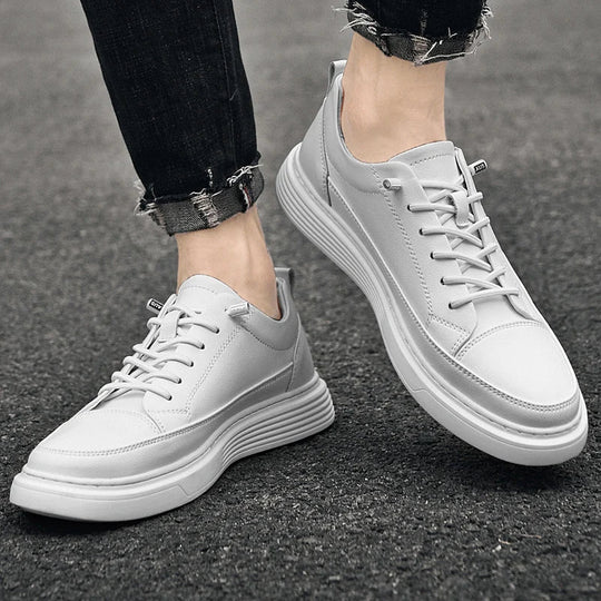 Heren Lage Sneakers met Tonale Stiksels en Vetersluiting