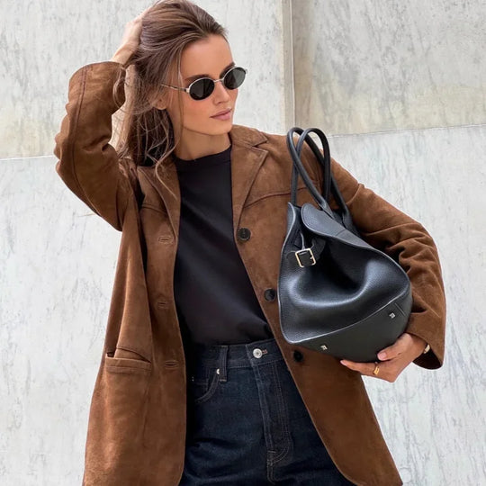 Heidi-Mode | Bruine Wildjack met Revers | Chic en Warm