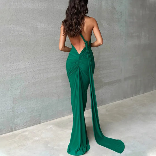 Elegante Avondjurk met Asymmetrische Schouderband