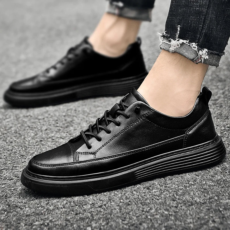 Heren Lage Sneakers met Tonale Stiksels en Vetersluiting