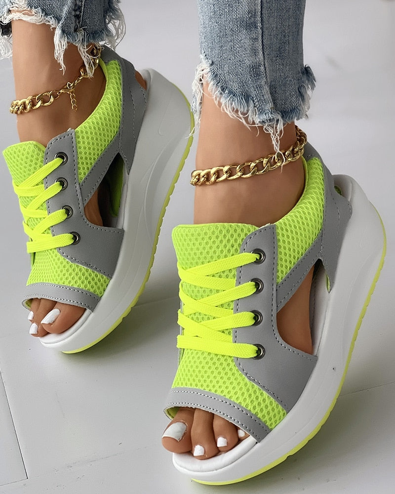 Dames orthopedische sport sandalen met veters