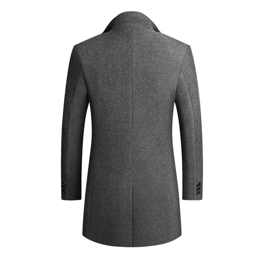 Heren Slim Fit Lange Jas | Klassiek Revers | Knopsluiting