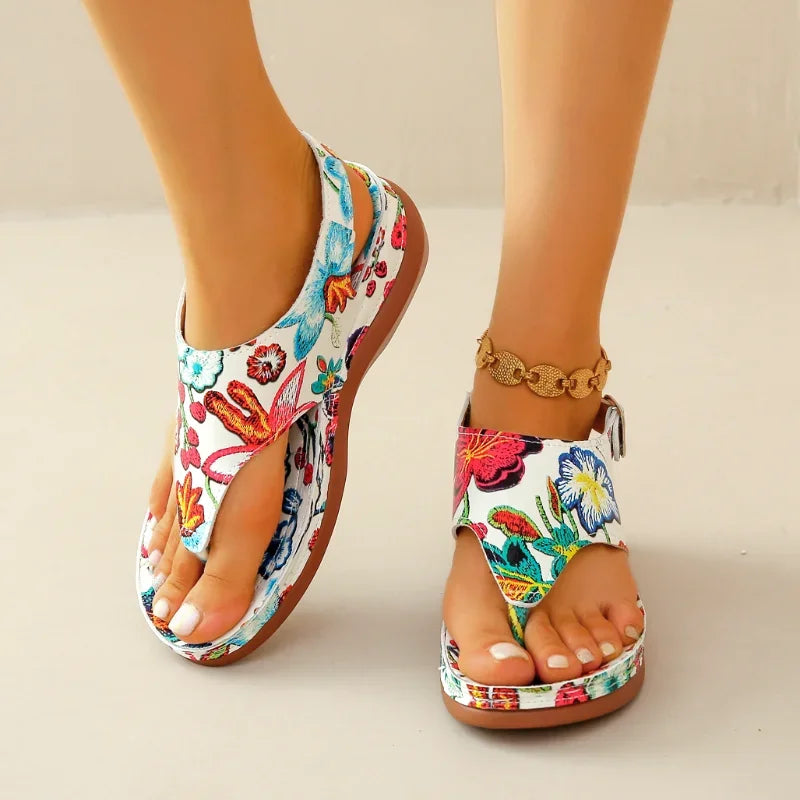 Dames Orthopedische Sandalen met Bloemenpatroon