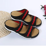 Dames Ortopedische Instapsandalen met Borduursel