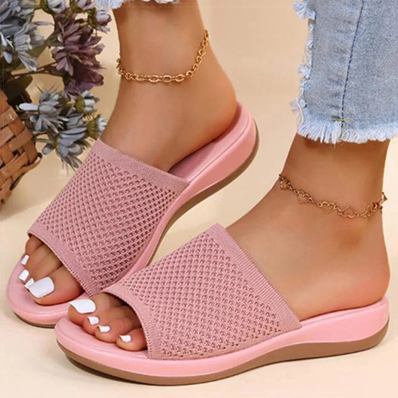 Dames orthopedische slippers met zachte zool en ademend bovenwerk – comfortabel voor de zomer