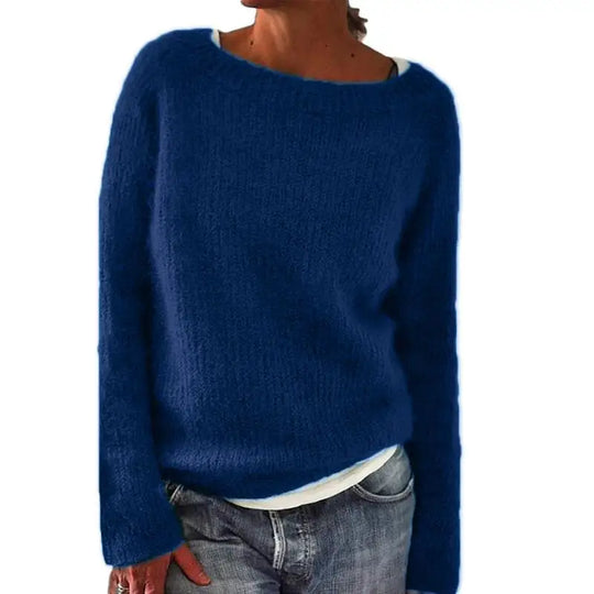Dames Loose Fit Hals Trui met Lange Mouwen