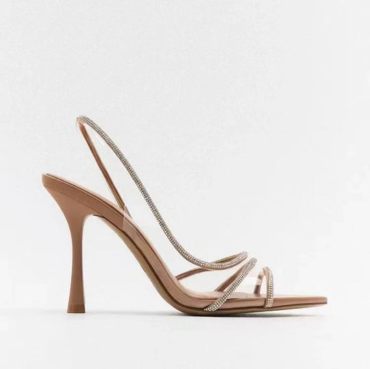 Dames Elegante Hakken Sandalen met Kristallen Bandjes