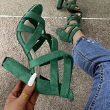 Dames gladiator sandalen met hoge hak