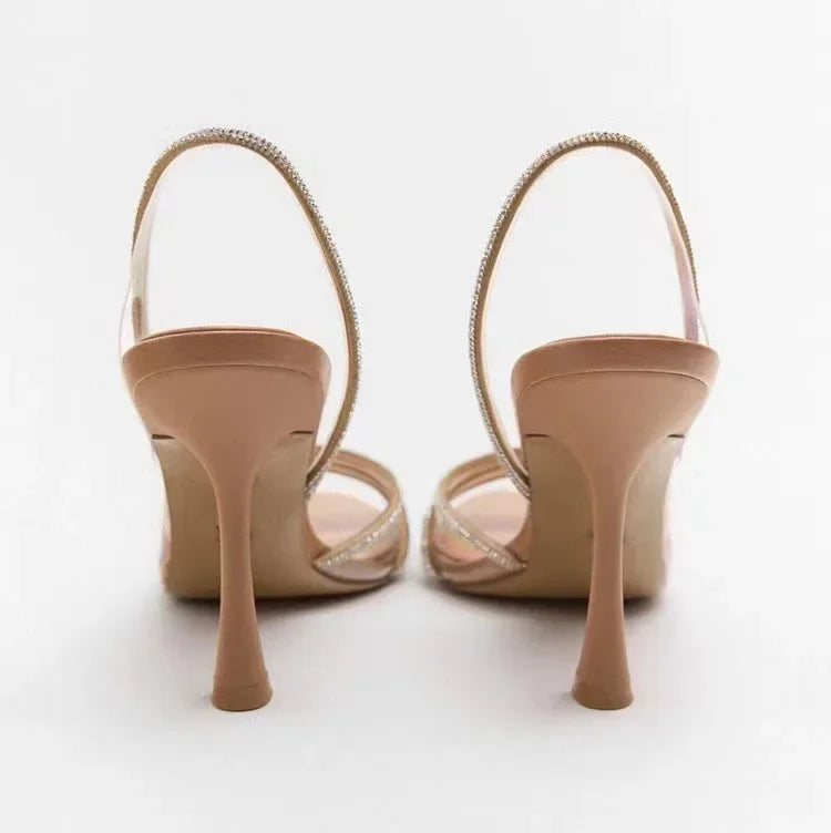 Dames Elegante Hakken Sandalen met Kristallen Bandjes