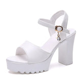 Elegante dames sandalen met hoge hak en decoratieve gesp