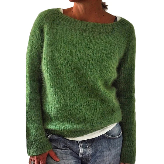 Dames Loose Fit Hals Trui met Lange Mouwen