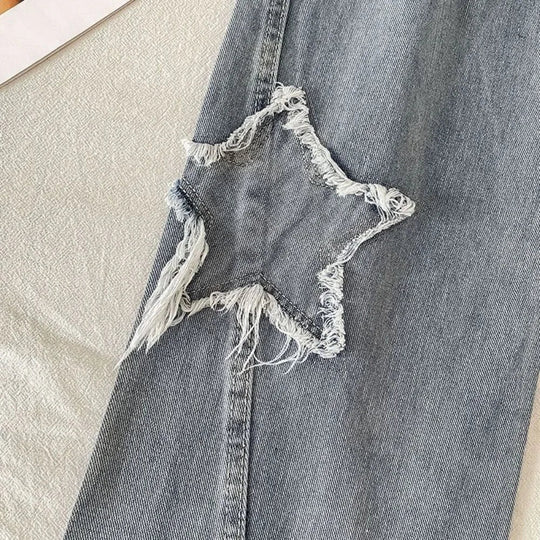 Dames jeans met sterrenpatches