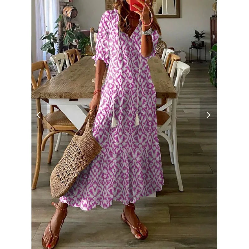Luchtige Dames Maxi Jurk met Bloemenpatroon