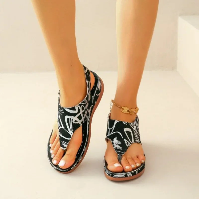 Dames Orthopedische Sandalen met Bloemenpatroon