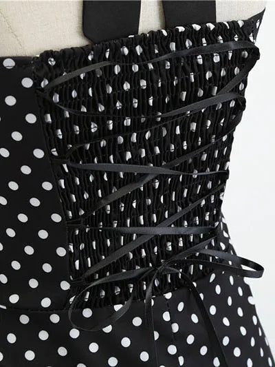 Dames Retro Jurk met Stippen en Strik