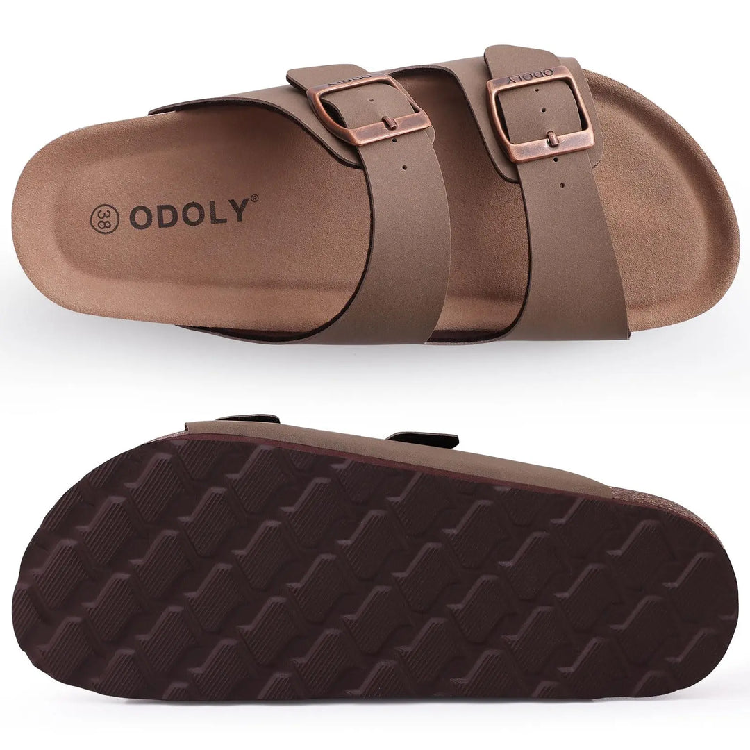 Orthopedische sandalen met kurken zool en twee banden
