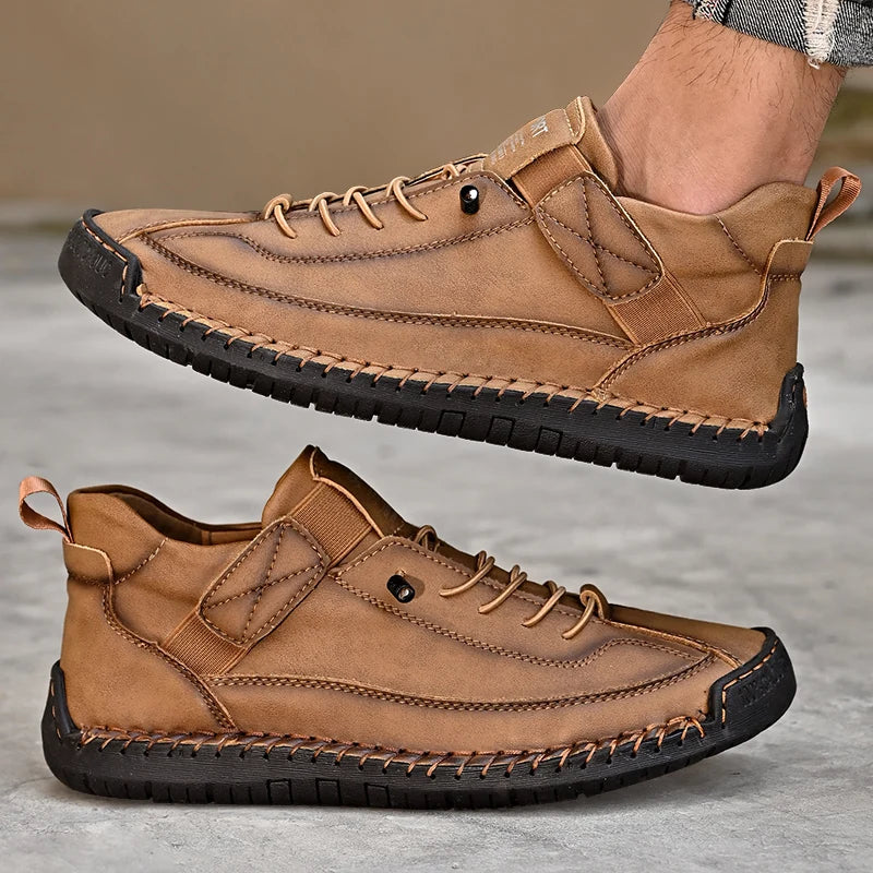 Heren Casual Wandelsneakers met Moc Stitching en Grip Buitenzool