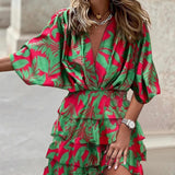 Kleurige Mini-jurk met Ruffles