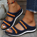 Dames Ortopedische Instapsandalen met Borduursel