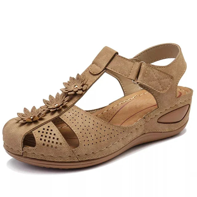 Dames Orthopedische Sandalen met Bloemdecor