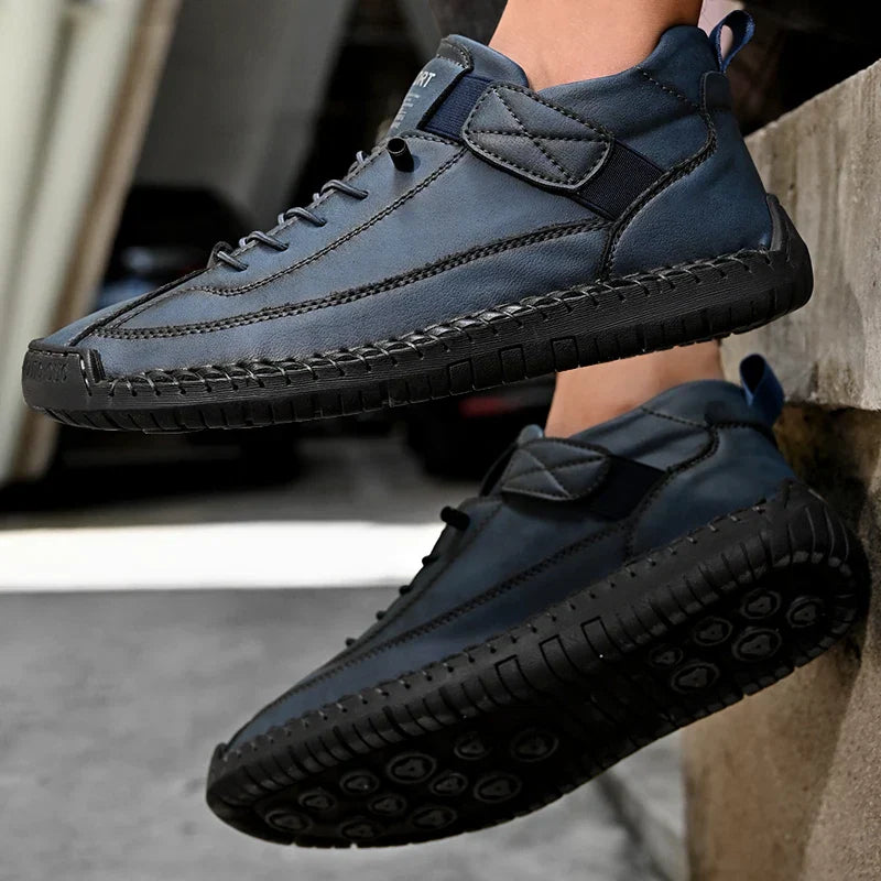 Heren Casual Wandelsneakers met Moc Stitching en Grip Buitenzool