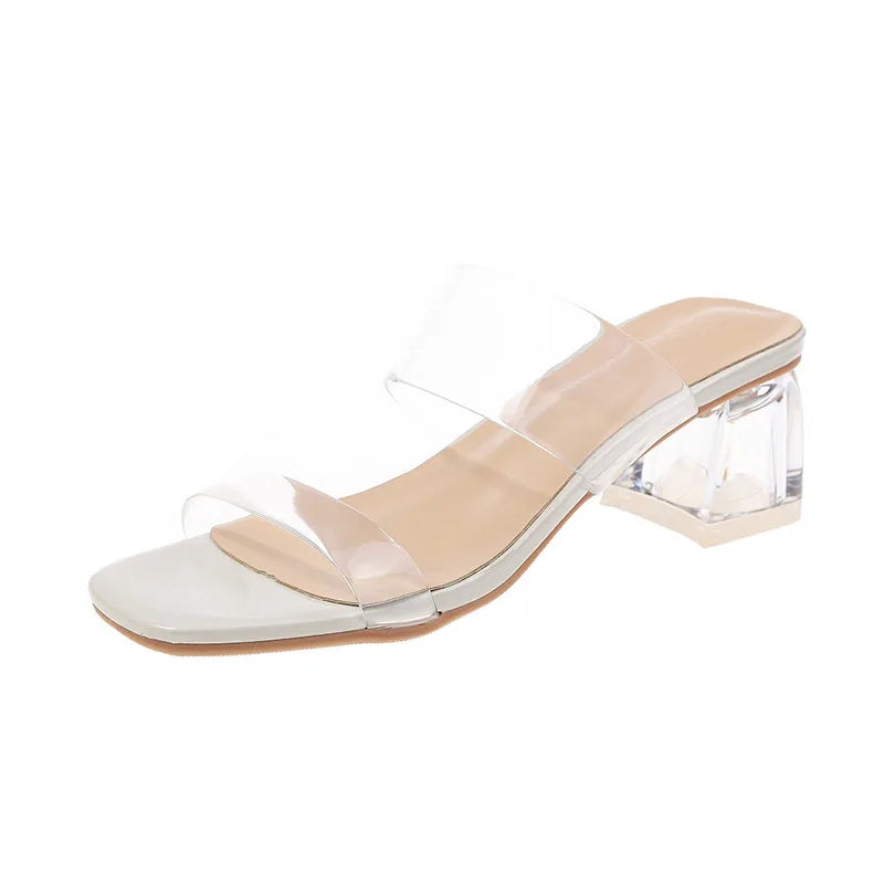 Transparante sandalen met hak