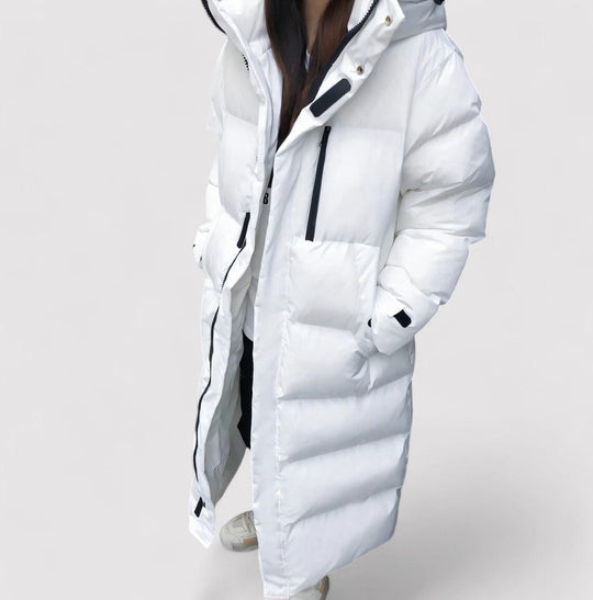 Dames Lange Waterdichte Gevoerde Parka Jas | Met Capuchon en Volledige Bescherming | Winterjas