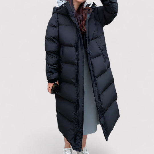 Dames Lange Waterdichte Gevoerde Parka Jas | Met Capuchon en Volledige Bescherming | Winterjas