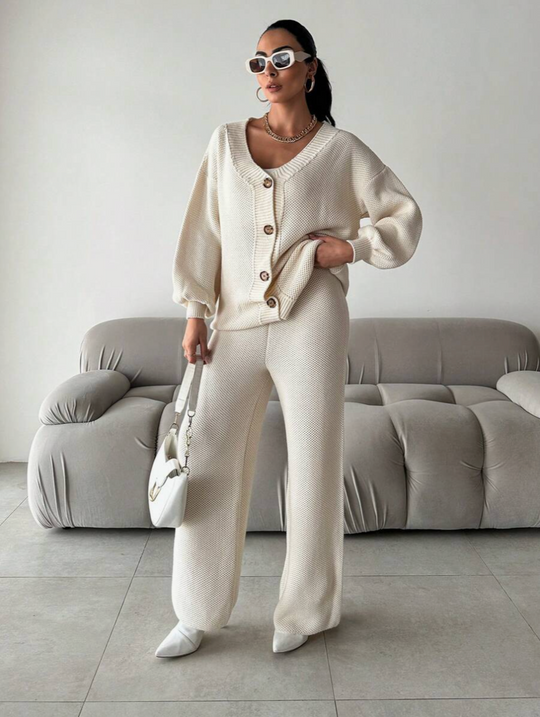 Galina - Gebreide Set met V-Hals