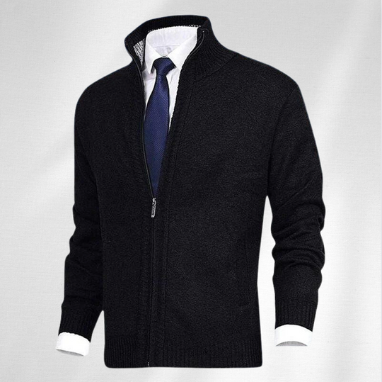 Heren Zipper Cardigan met Hoge Kraag | Ideaal voor de Herfst en Winter