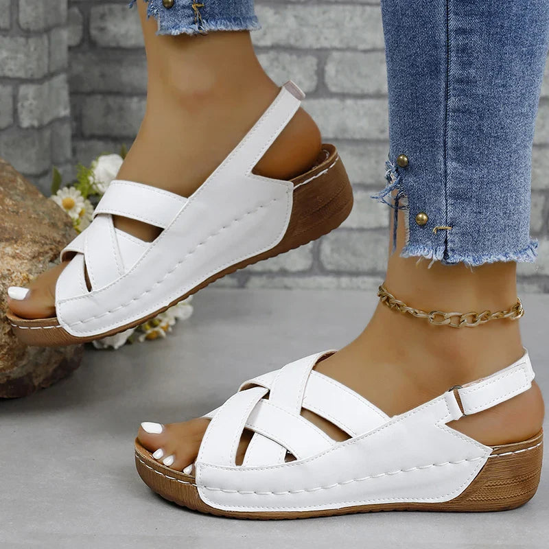 Dames Orthopedische Sandalen met Kruisende Bandjes