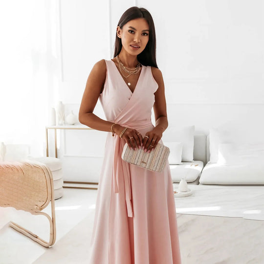 Elegante Maxi Jurk met Wikkeldecolleté
