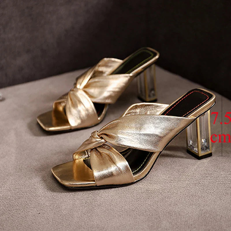 Dames Elegante Sandalen met Hak en Kruisende Bandjes