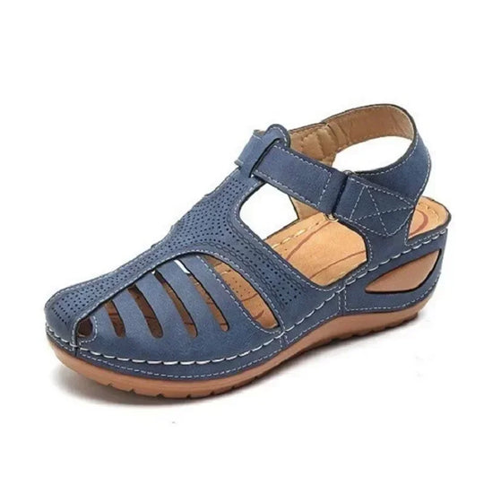 Dames orthopedische sandalen met geperforeerd leer