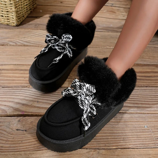 Vrouwen | Fleece Snowboots | Dikke Zool | Warm Gevoerd | Casual Winter Schoenen