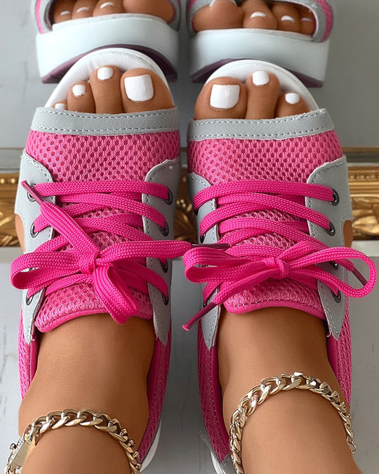 Dames orthopedische sport sandalen met veters