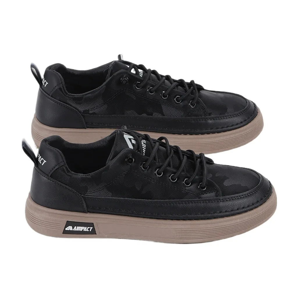 Heren Platform Skate Sneakers met Contrastzool en Vetersluiting