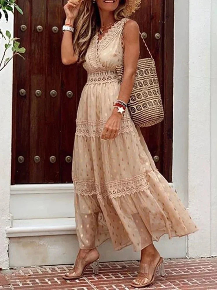 Zomer Maxi Jurk met Kantdetails