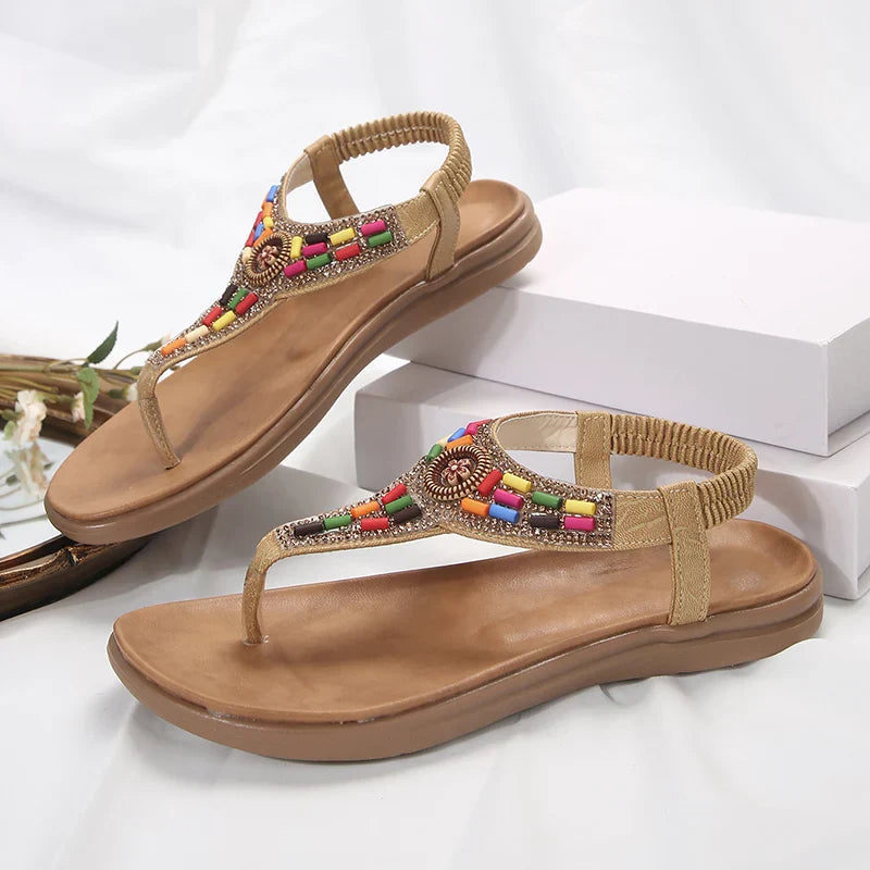 Dames Boho Sandalen met Kleurige Kralen