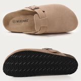 Dames suède sandalen met kurken zool