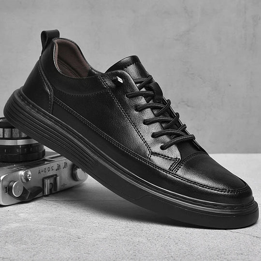 Heren Lage Sneakers met Tonale Stiksels en Vetersluiting