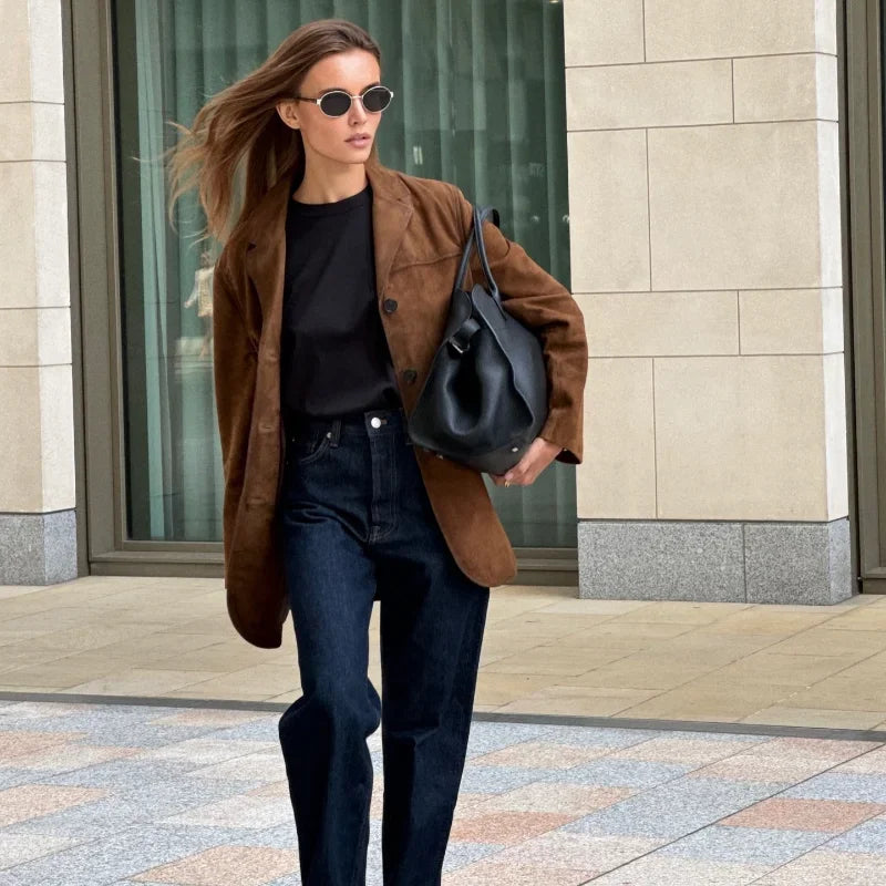 Heidi-Mode | Bruine Wildjack met Revers | Chic en Warm