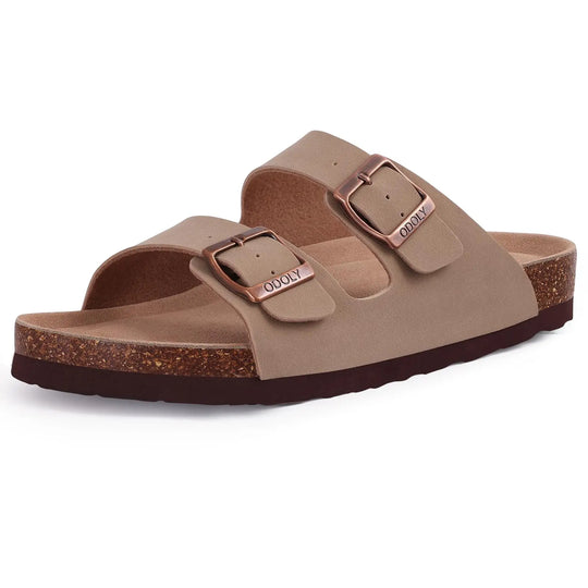 Orthopedische sandalen met kurken zool en twee banden