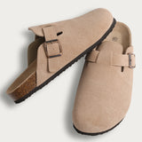 Dames suède sandalen met kurken zool